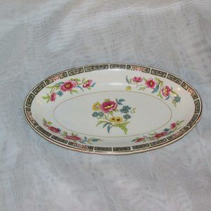 John Maddock Oval Relish Dish Small Vintage Platter Floral Cottagecore